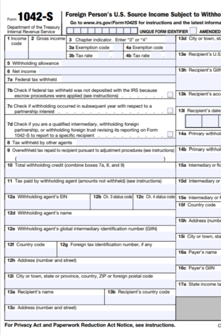 Form 1042-s