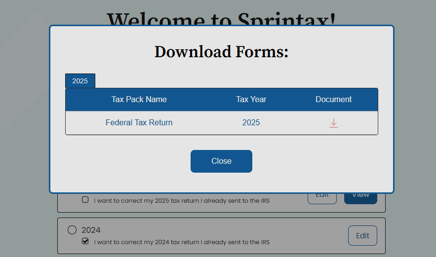 Sprintax Returns Download 2025 tax return